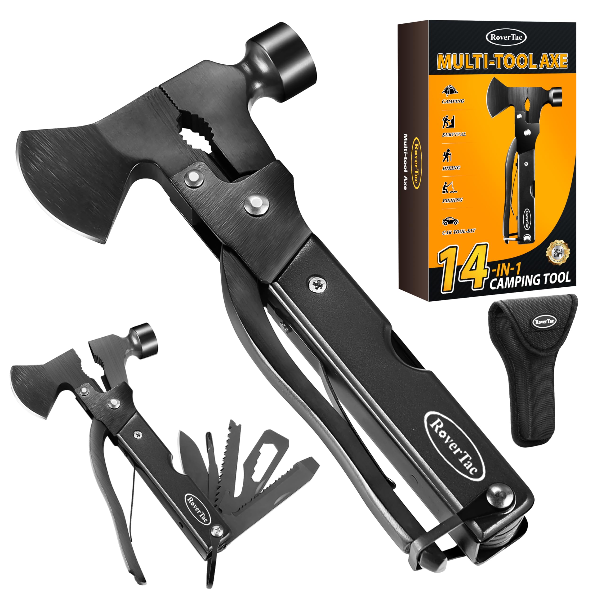 RoverTac 14-in-1 Multitool Camping Axe – Multi