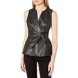 bcbg leather peplum top