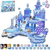 Magnetic Blocks - 100PCS Magnetic Building Block for Kids Age 3+, Transparent Magnet Cubes Blue Castle Princess Building Toy Sets, STEM Magnets Toys Birthday Gift for Boys Girls 4 5 6 7 8 9 10 11 12+