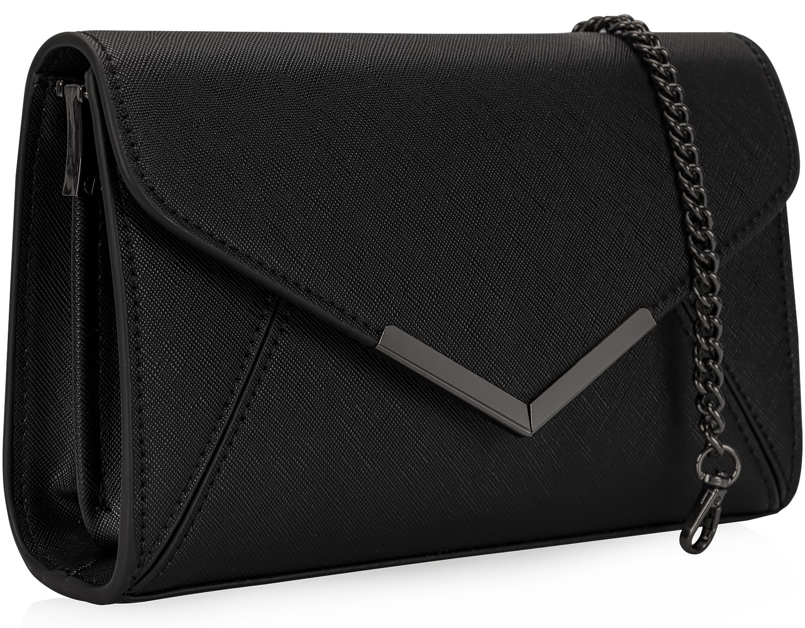 DEXMAY DM Pochette Donna In Pelle Saffiano - Borsa A Mano Con Catena, Elegante E Spaziosa