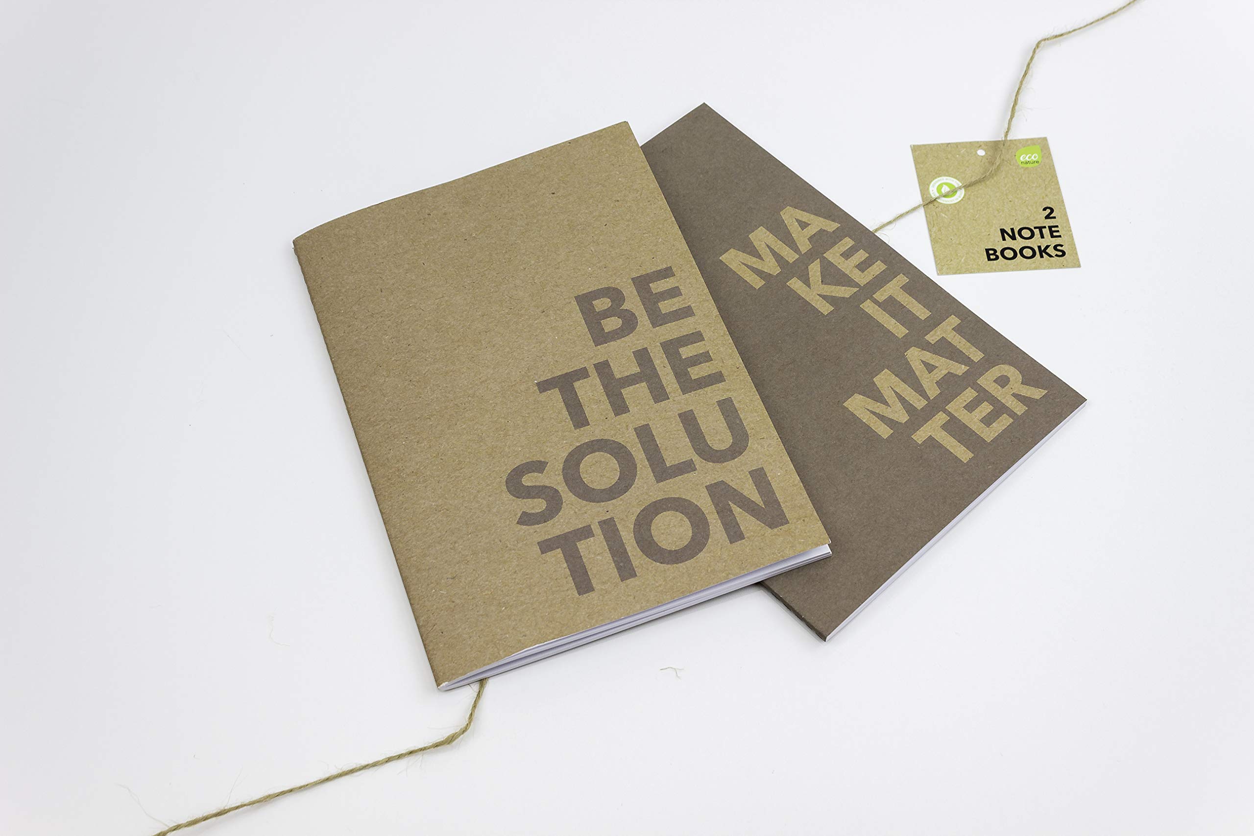 Eco Nature - Line Notebook - A5 Notebook - Notepad A5 - Eco Friendly Notepad - 2 Pack A5 Softcover Notebooks