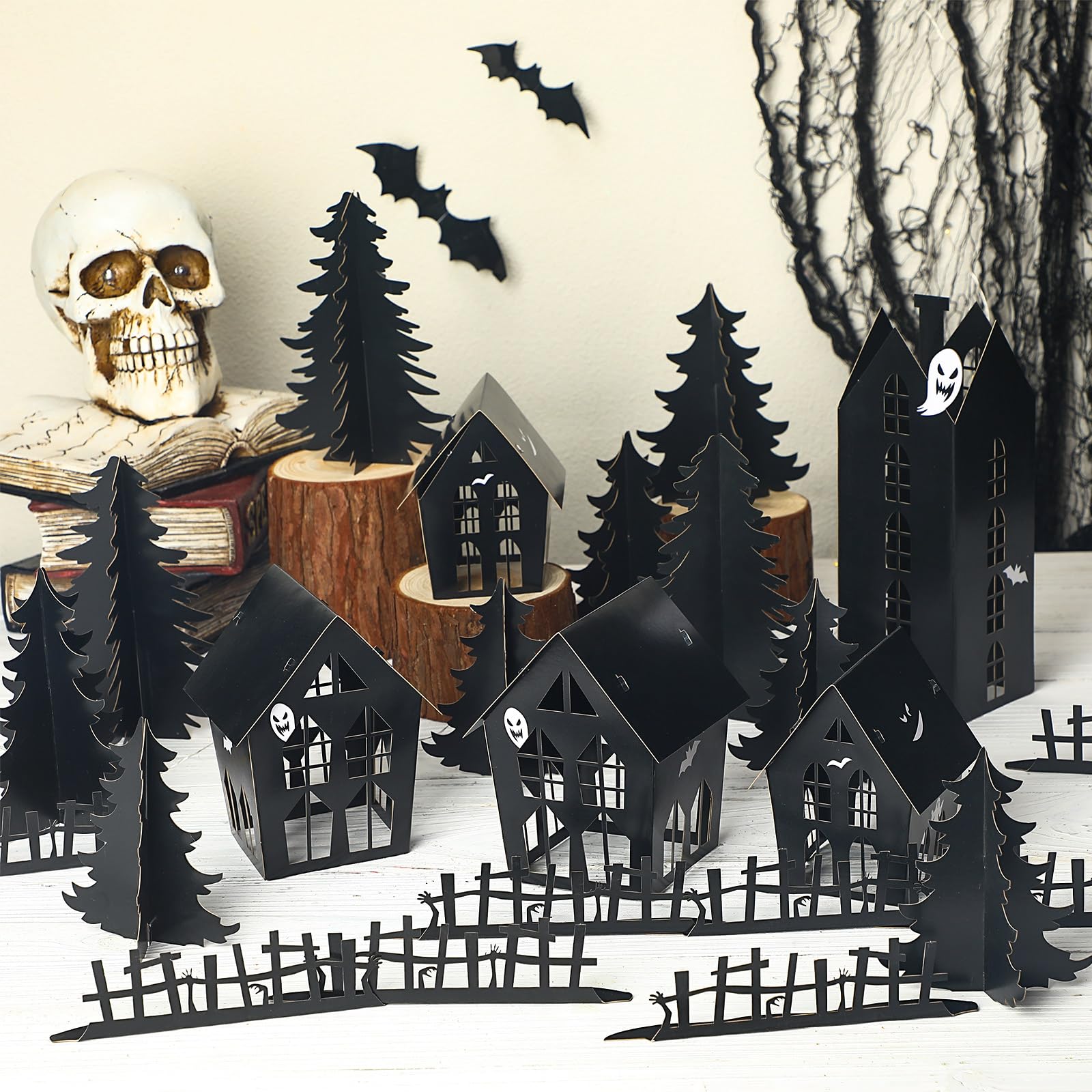 Amyhill Halloween Village Haunted House Halloween Town Decoration