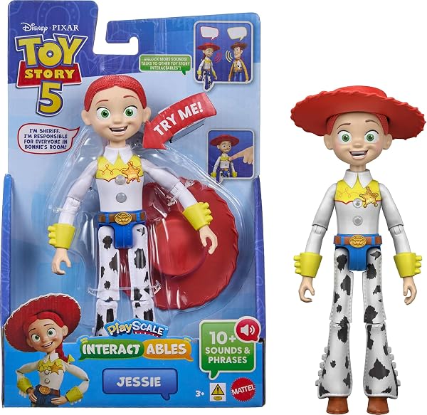 ​Mattel Disney and Pixar Toy Story 5 Interactables Talking Jessie | 8.8-inch Playscale Talking Figure, Movie Phrases, Convers