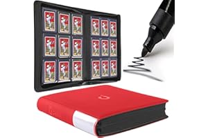 D DACCKIT Top Loader Binder, Holds 288 Top Loaders - 9-Pocket Toploader Binder for 3" x 4" Rigid Card Holders for Trading Cards or Sports Cards, Model A - Classic Red