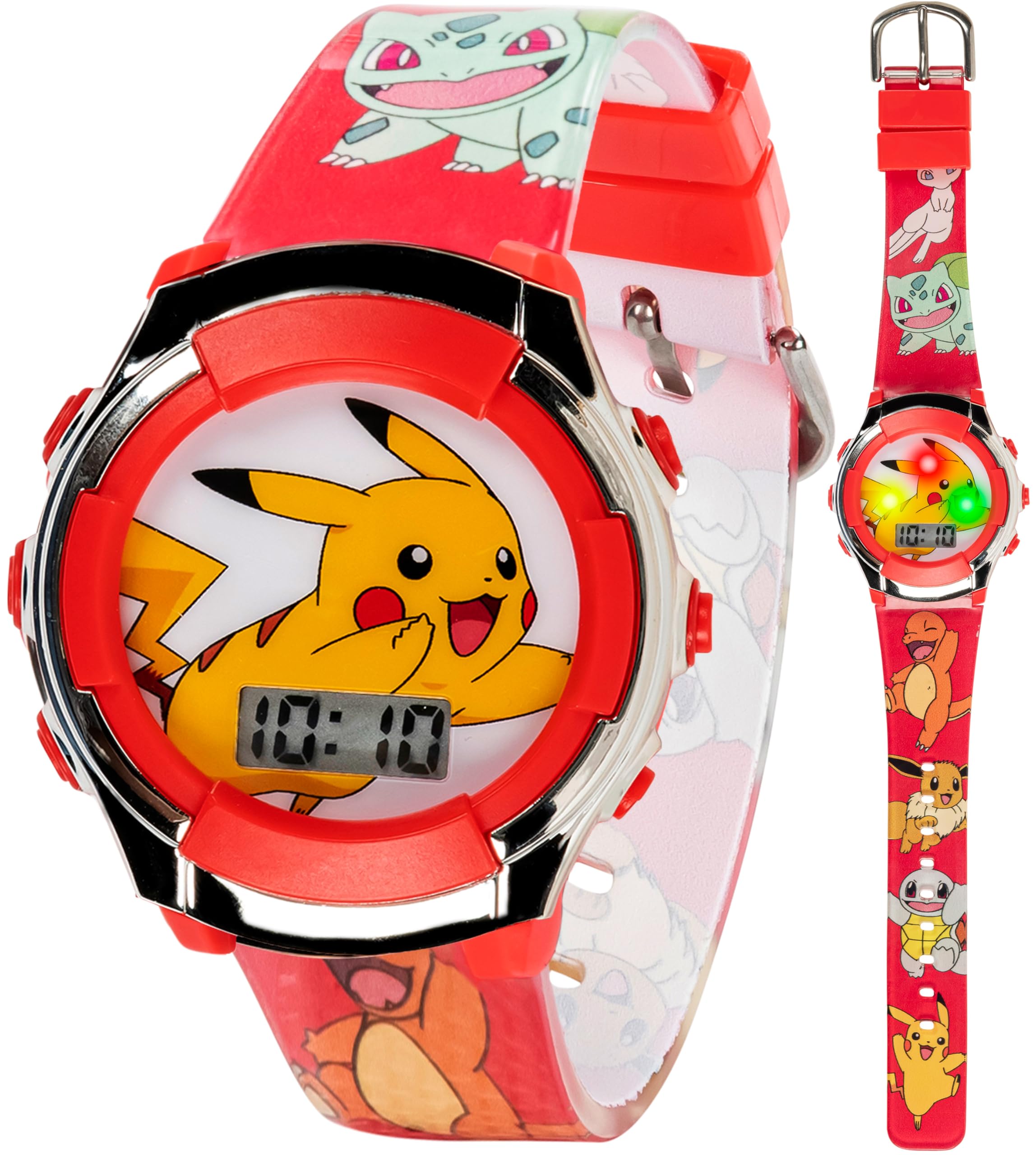 Photo 1 of Accutime Kids Pokemon Pikachu Digital LCD Quartz Red Wrist Watch with Red Strap, Cool Inexpensive Gift & Party Favor for Boys, Girls, Adults All Ages (Model: POK4238AZ)