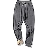 MACHLAB Men's Thermal Fleece Jogger Pants Sherpa Lined Sweatpants Winter Warm Thick Track Pants