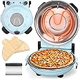 Baker's Friend Electric Pizza Oven Indoor Countertop, 12 Inch Maker Machine for Home, Cooker & Grill, Premium Glazed Ceramic Stone Oven, Pale Blue