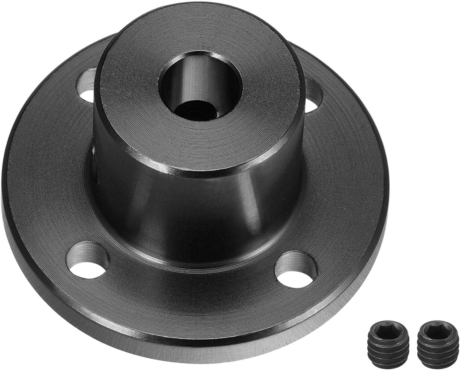 sourcing map 5mm Inner Dia H15xD15 Rigid Flange Coupling Motor Guide Shaft Coupler Motor Connector for DIY Parts Black