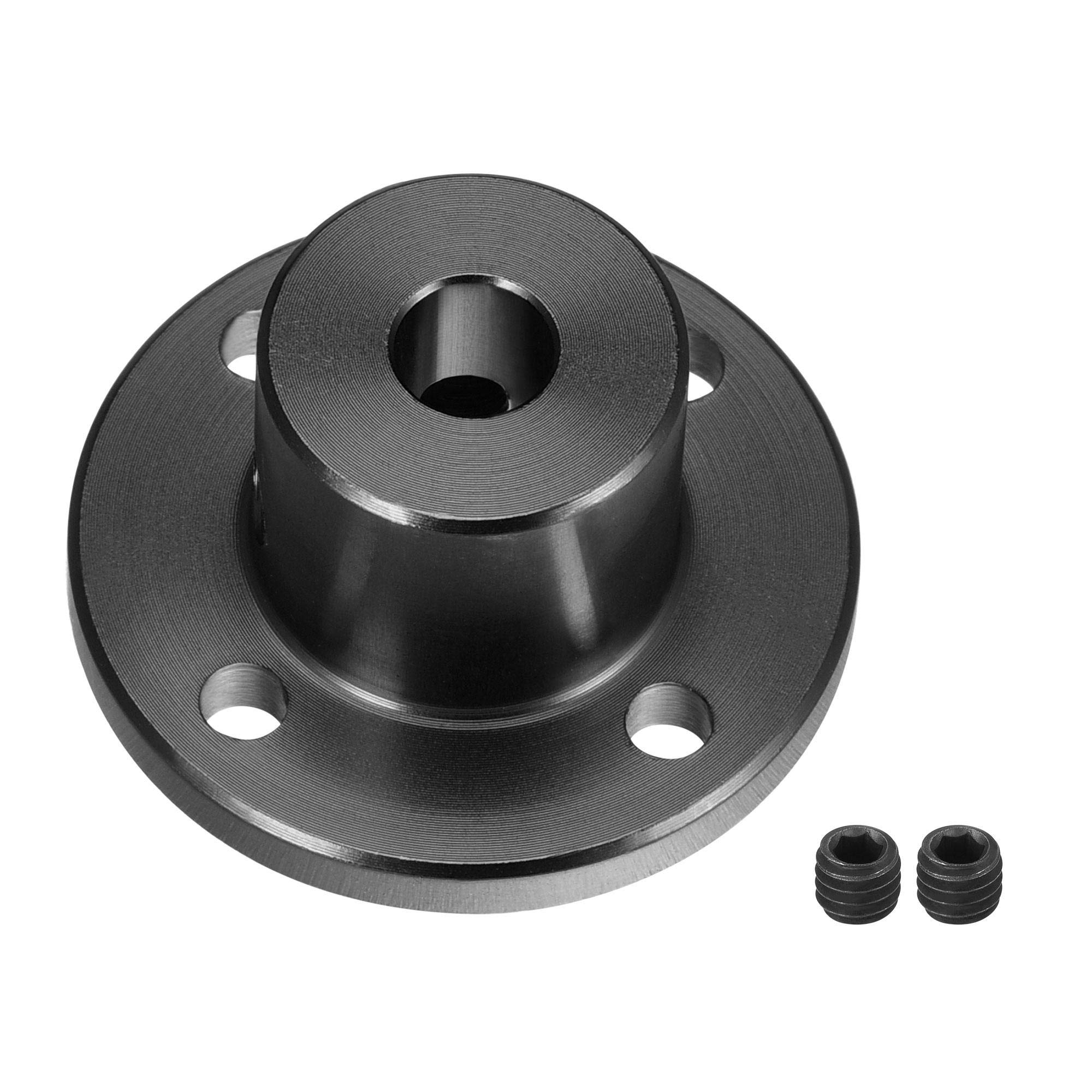 sourcing map 5mm Inner Dia H15xD15 Rigid Flange Coupling Motor Guide Shaft Coupler Motor Connector for DIY Parts Black