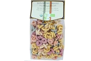 Donne Del Grano Organic Italian Little Spinning Tops Colored Pasta - 17.6oz (500gm)-Pack of 2