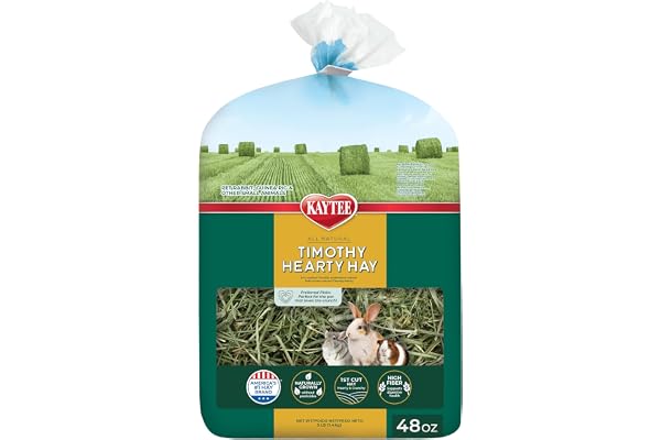 Kaytee Timothy Hearty Hay for Guinea Pigs, Rabbits & Other Small Animals, 48 oz
