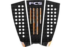 FCS Julian Wilson Athlete Series Surfboard Traction Pad – 3-Piece Grip Deck Pad for Surfing with Kick Tail & Arch Support