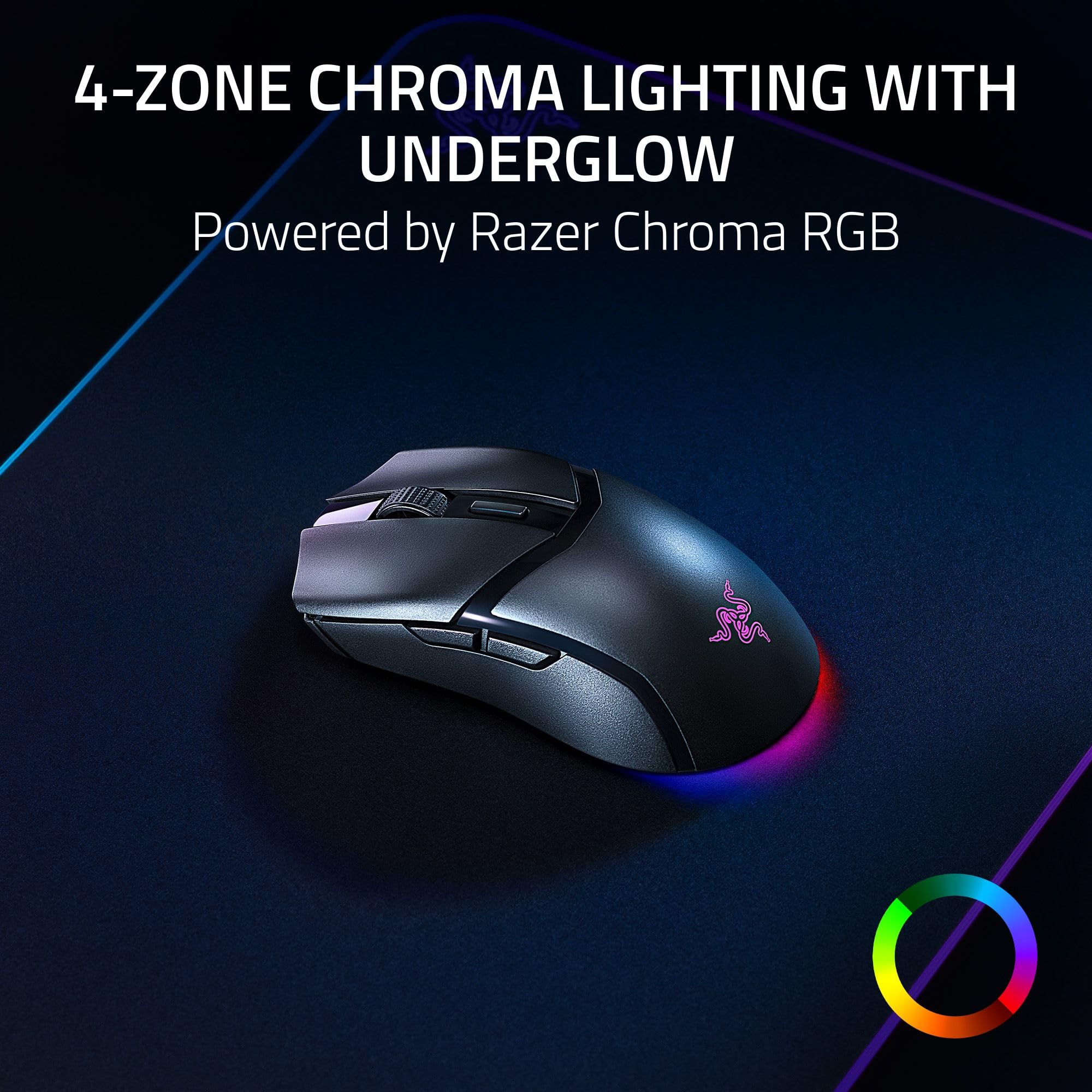 Razer Cobra HyperSpeed Wireless Gaming Mouse: 9 Customizable Controls - RGB Lighting - Optical Scroll Wheel - Optical Switches Gen-4-26K Sensor - 2.4GHz, Bluetooth & USB C - Up to 170 Hr Battery