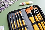 EXERZ JH024 Artist Paint Brush Set 10pcs Synthetic Hair with Travel Case view 7
