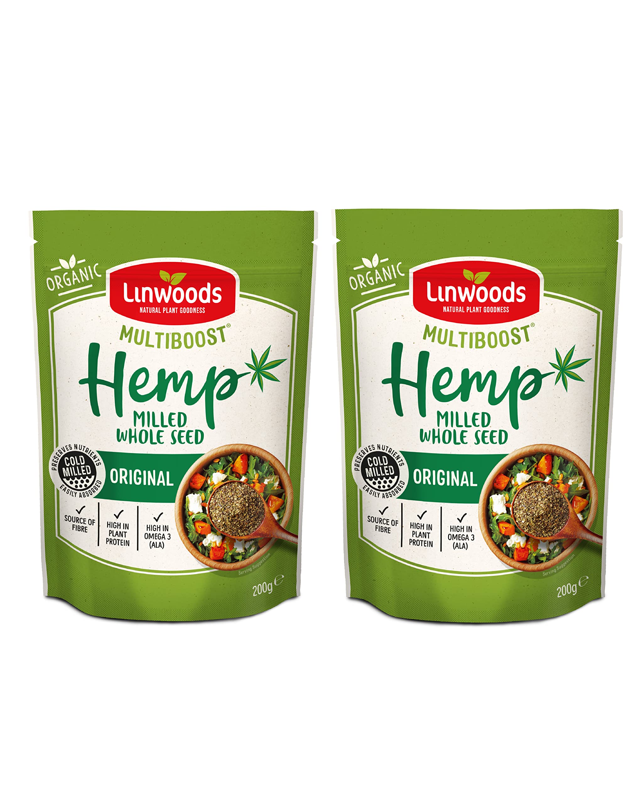 Linwoods Multiboost Organic Milled Hemp Seed - 200g, Twin Pack