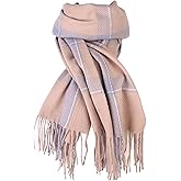 VIVIAN & VINCENT Plaid Fall Winter Scarf for Women Cashmere Feel Oversized Shawl Wrap