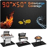 Extra Large 90 x 50 Inch Under Grill Mat for Outdoor Grill, Double-Sided Fireproof Deck & Patio Protector, Heat Resistant BBQ Mat, Waterproof & Oil-Proof for Charcoal, Gas Grill, Smoker, Fire Pit