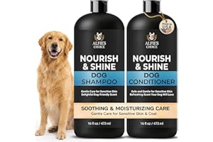 ALFIE'S CHOICE Dog Shampoo & Conditioner Set | 16 fl oz Each | Lavender & Rosemary with Biotin for Itchy Skin, Allergies & Odor | Moisturizing & Detangling for All Breeds