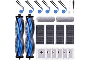 EOVWAEO 22 Pack Accessories Kit for ECOVACS DEEBOT X9 PRO Omni / X9 PRO Robot Vacuum, Replacement 2 Anti Tangle Main Brush 2 Roller Mop 6 Dust Bags 6 Sidebrush 4 Filter 1 Cleaning Brush 1 Screwdriver