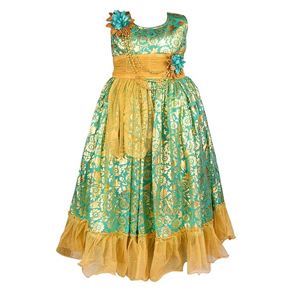 parrot green long frocks