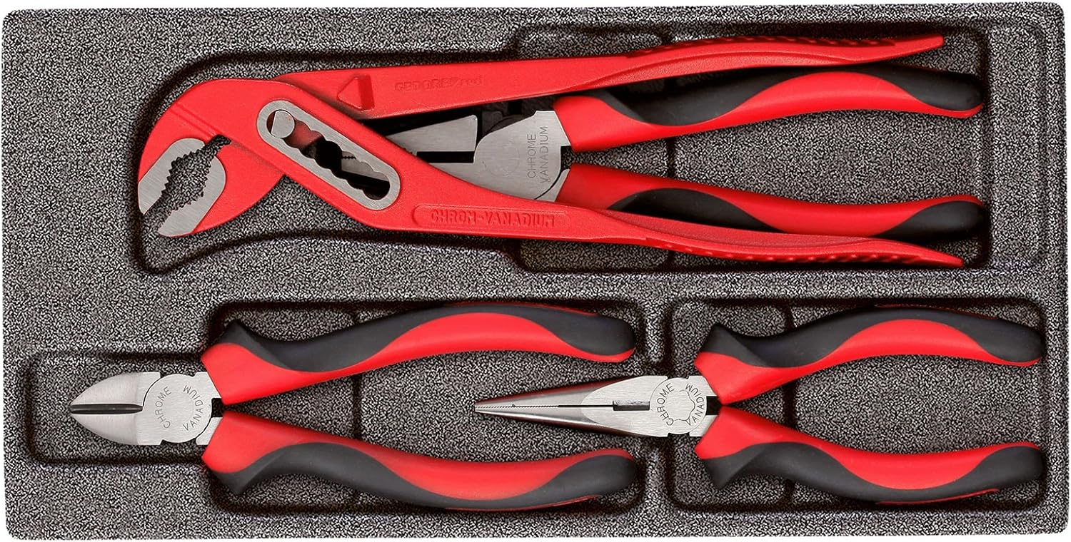 Gedore S 8393 Pliers Set / 3 Pieces. Pliers Set With Power Combination Pliers/Combination Pliers, High-Leverage Diagonal Cutters And Universal Pliers - View #9