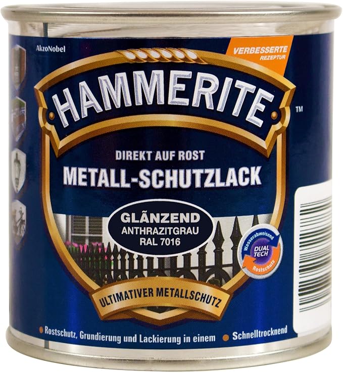 1L Hammerite RAL 7016 Metal Protective Varnish Gloss Amazon.co.uk DIY