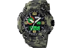 Gosasa Men's Large Face Outdoor Sports Watches Military S-Shock Watch Waterproof, Backlight, Alarm, Stopwatch Features - Rugged Wristwatch for Training, Hiking, and Adventure