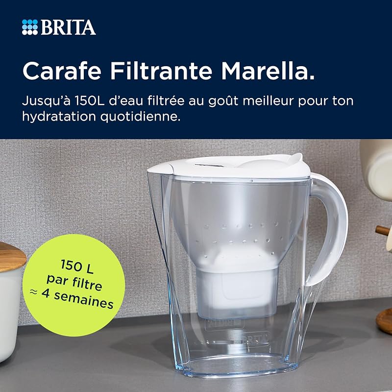 Carafe Filtrante BRITA MAXTRA Marella, 3 cartouches Pure Performance