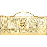 Elegant Evening Clutch Purse for Women – Structured Crocodile PU Leather Handbag for Wedding & Formal Party