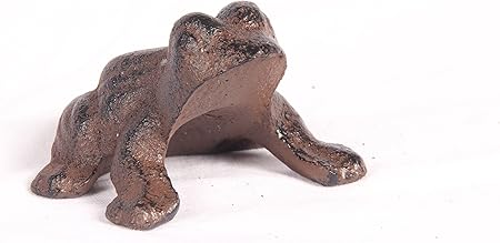 Gusseisen Frosch Garten Deko Teich Metall Braun Frigur Skulptur Amazon De Garten
