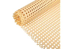 RESLLOWE Upgraded Plastic Rattan Webbing, DIY Handwoven Synthetic Poly Rattan, 16 * 40 inches Plastic Wicker Cane Rattan Webbing for Home Decor Projects Furniture Caning Furnitures Chairs Cabinets Beds