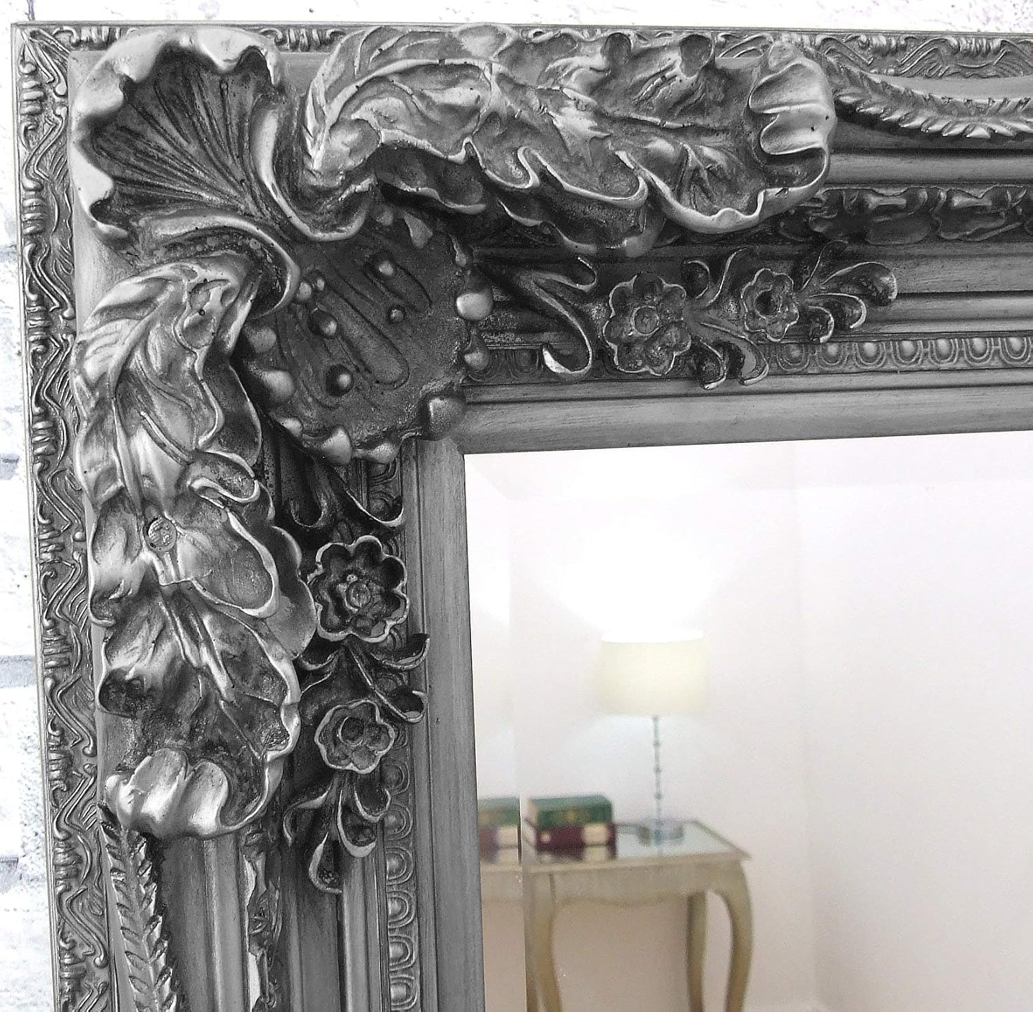 Barcelona Trading GL148 Carved Louis Leaner Mirror Colour: Silver , 180x95x11 cm, 180L x 95W cm - Image 4