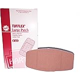 Tufflex Plastic Strip Bandage 2" x 4" Patch, Brown, 25 Per Box, Heavy Woven, Latex Free