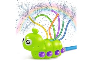 AUGTOY Water Sprinkler for Kids with Water Wiggle Tubes Attaches Garden Hose Sprinklers Outdoor Toys for Toddlers 1-3 2-4 Spray Outside Game Splashing Fun Summer Water Toys for 1+ Year Old Boys Girls Gifts