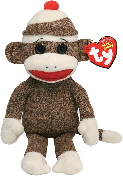 rainbow sock monkey beanie baby