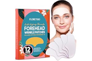 FLORETSIO Forehead Wrinkle Patches: Anti-Wrinkle Facial Patches with Hydrolyzed Collagen and Vitamin E - Forehead Lines Remover for Smoothing and Softening Fine Lines, Forehead Wrinkle Treatment Masks (12 pcs)
