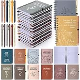 Kosiz 24 Pcs/12 Set Positive Affirmation Gifts Gratitude Spiral Notebooks with Pens Motivational Encouragement Notepads Daily Affirmations Journal for Women Valentine Galentine Gifts (Vibrant)