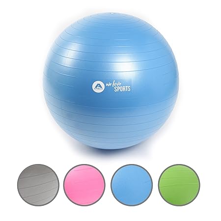 Apollo Gymnastikball 65cm, robuster Fitnessball und Sitzball Ink. Pumpe Rückenschonender Gymnastikball fürs Büro, Yoga, Pilat