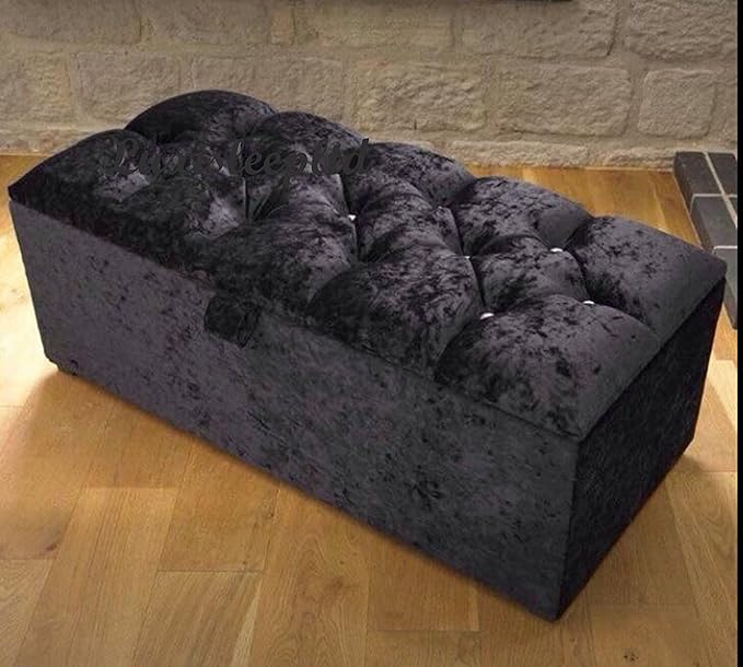 luxisleepltd Beautiful Large Crushed Velvet Fabric Bedworth ottoman storage box/blanket box