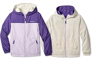 Eddie Bauer Kids Rain Jacket - 2 Pack Reversible Girls and Boys Windbreaker Jacket with Hood - Waterproof Raincoat for Kids
