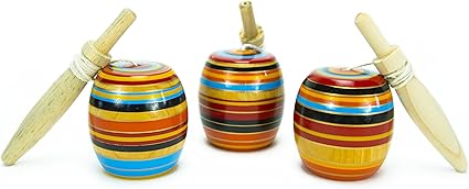 Amazon.com: (Paquete de 3) de madera clásica Balero Premium acabado de calidad hecho a mano de forma artesanal/Balero de madera mexicano – acabado de la mejor calidad hecho a mano Tops – Balero