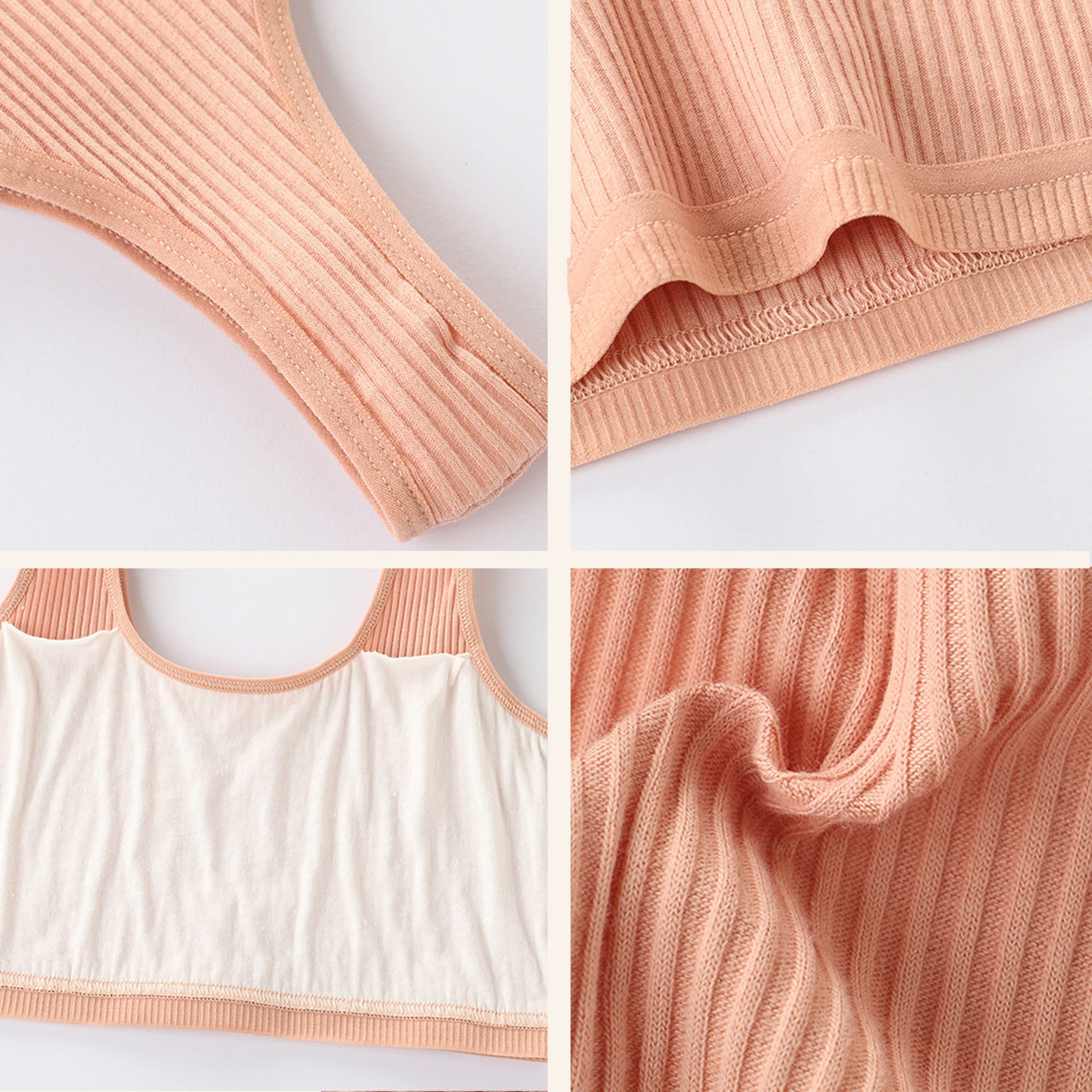 Girls Bra, 6PCS Girls Training Bra Cotton Bralette Seamless Cami Crop Bras