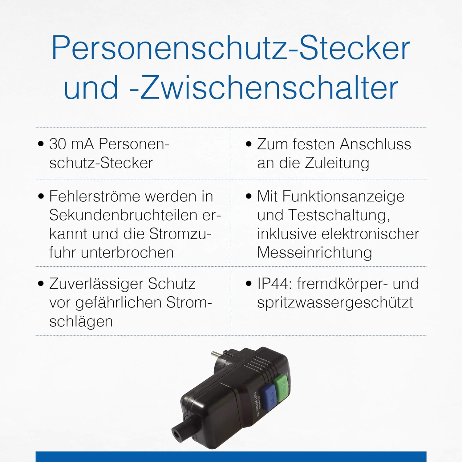 as, Schwabe PRCD Personenschutzstecker 30 mA, Schutzkontaktstecker 230V/16 A für den Außenbereich - Image 4