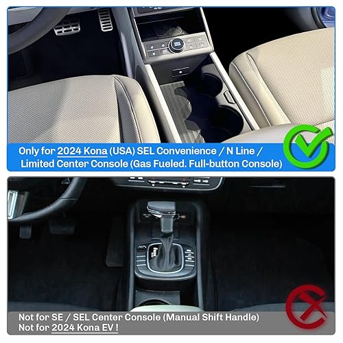 CDEFG Compatibel met Hyundai Kona SX2 2024 Hybride EV Elektrische Middenconsole Armsteun Armleuningen Deksel Afdekking Krasbescherming Middenconsole Kunstleer Armsteun Box Afdekking Auto Kona SX2 2024