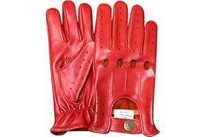 Real Soft Leather Men's Unlined Knuckle Holes Fashion Driving Gloves