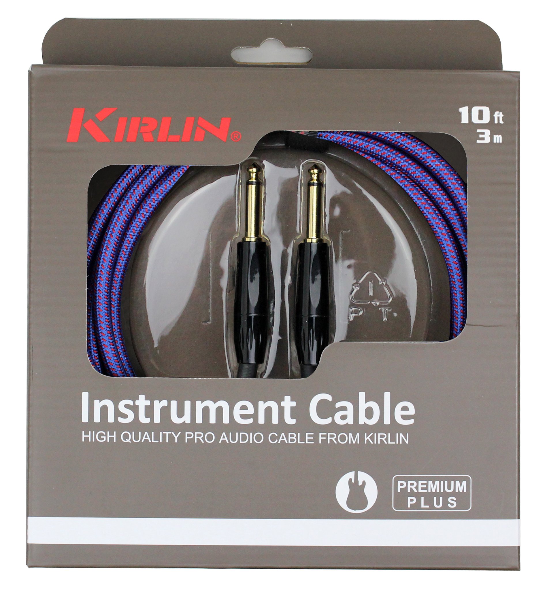 KIRLIN Cable IWB201BFG10/RO 10Feet 1/4Inch Straight Premium Plus