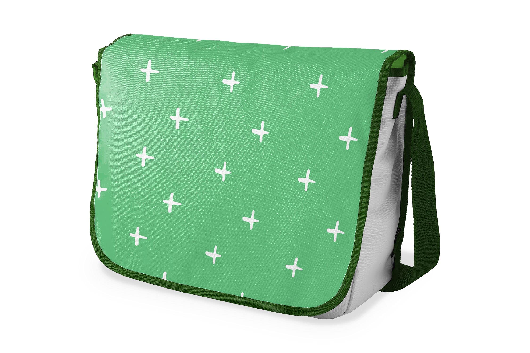 Bonamaison Digitally Printed Messenger School Bag with Khaki Strap for Students, Cross Body Bag, Courier Bag, Shoulder Bag for School, Back to School, Size: 29x36 Cm