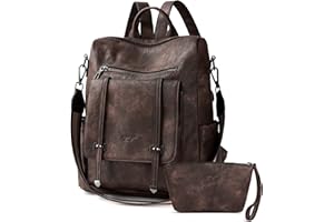 OPAGE Backpack Purse for Women Leather Backpack Purse Travel Backpack Fashion Designer Ladies Shoulder Bags With Wristlet