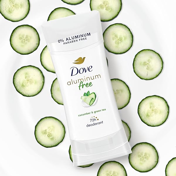 DOVE ALUMINUM FREE DEODORANT FOR WOMEN CUCUMBER AND GREEN TEA 72 HOUR ODOR PROTECTION 2.6 OZ