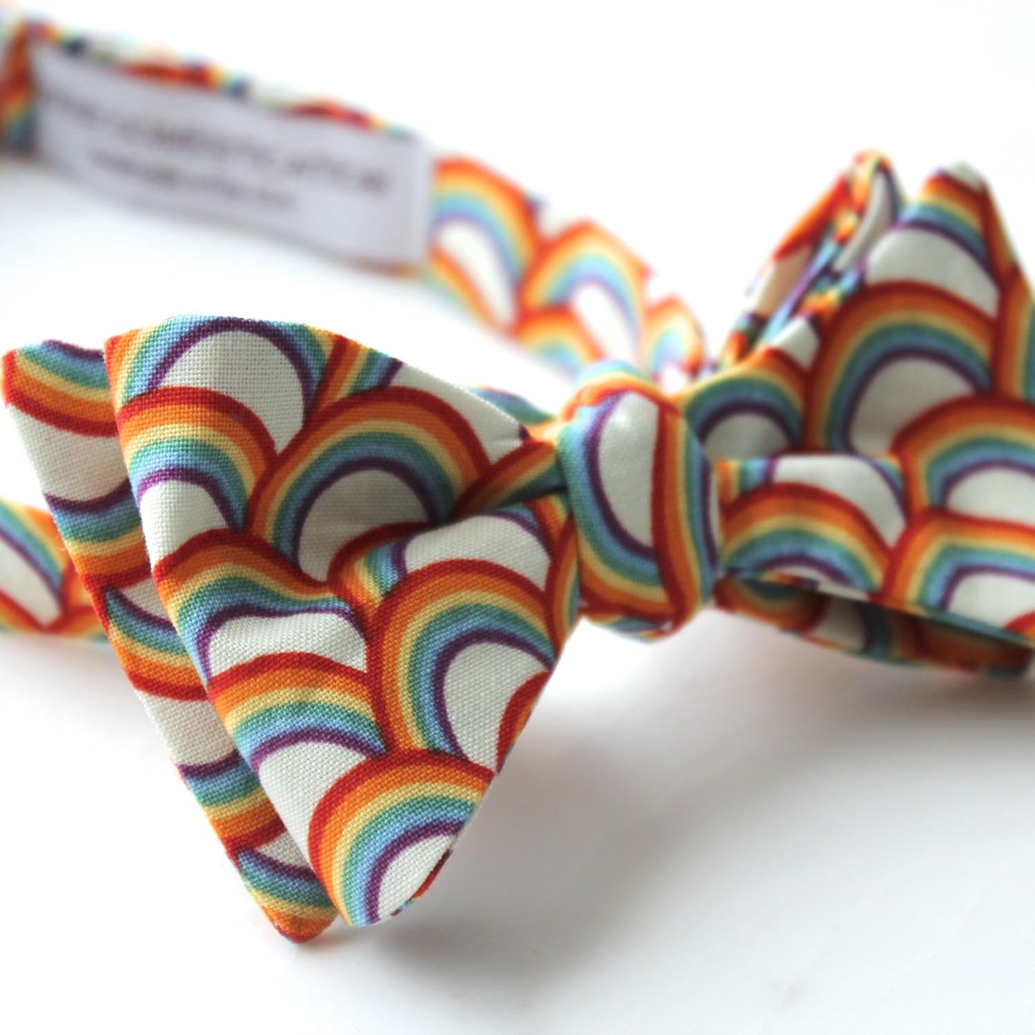 Rainbow Bow Tie Handmade